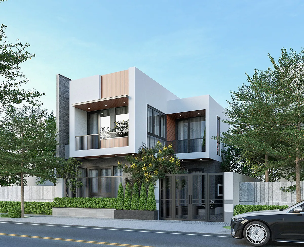 mẫu biệt thự 120m2 2 tầng hiện đại đơn giản