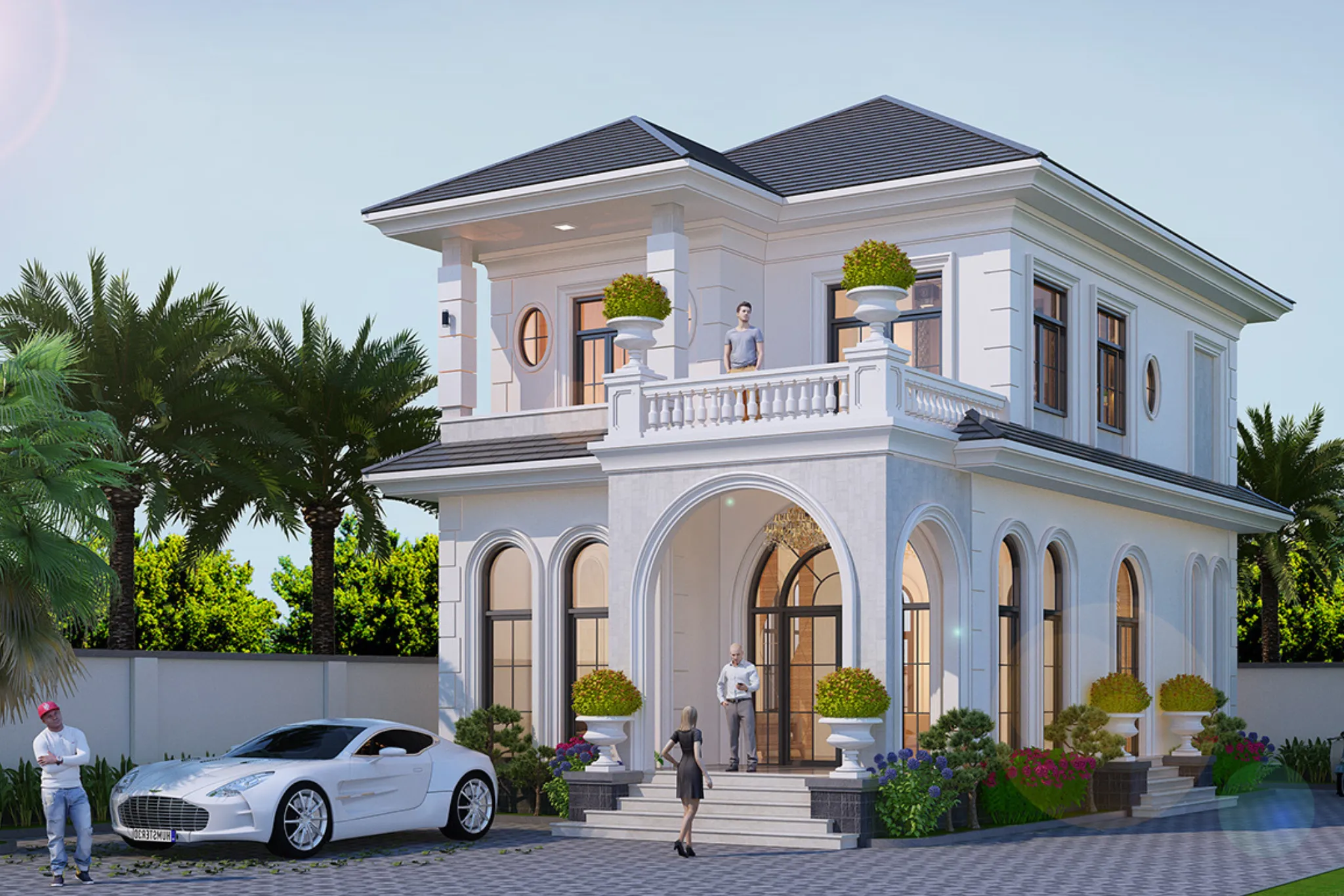 mẫu biệt thự 2 tầng mái nhật 4 phòng ngủ tiện nghi 1