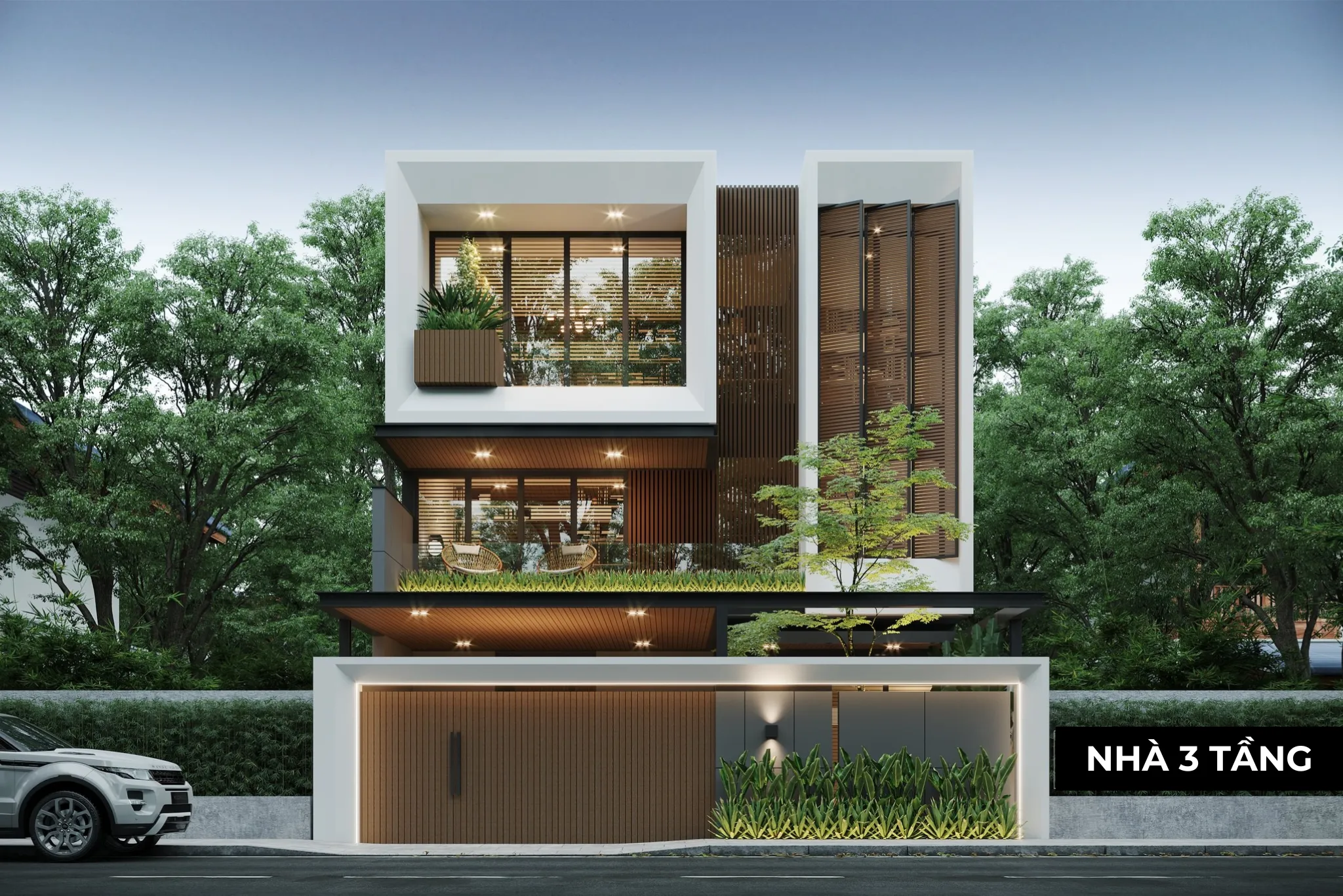 mẫu nhà 3 tầng đẹp hiện đại sang trọng