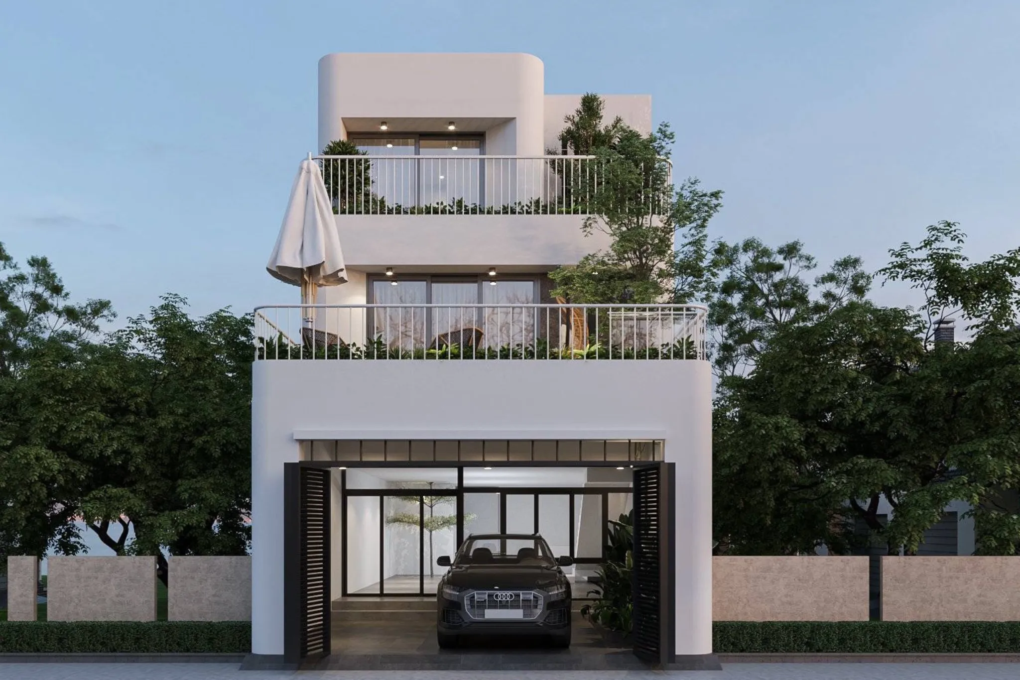 mẫu nhà 3 tầng hiện đại mặt tiền 6m đẹp