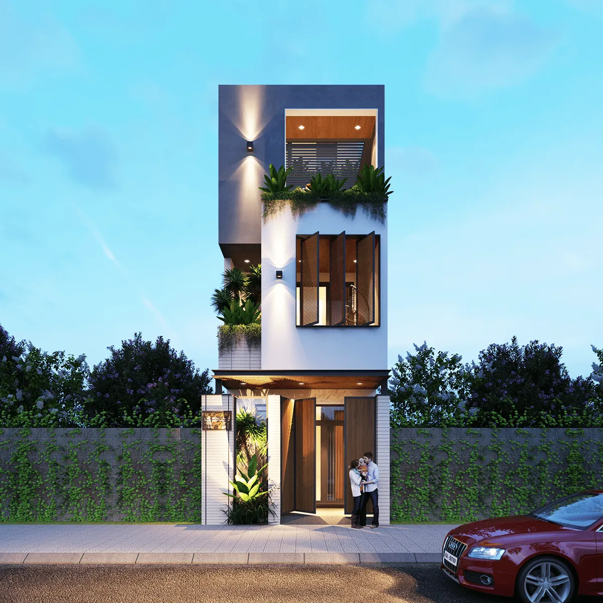 mẫu nhà ống 3 tầng hiện đại xu hướng 2024