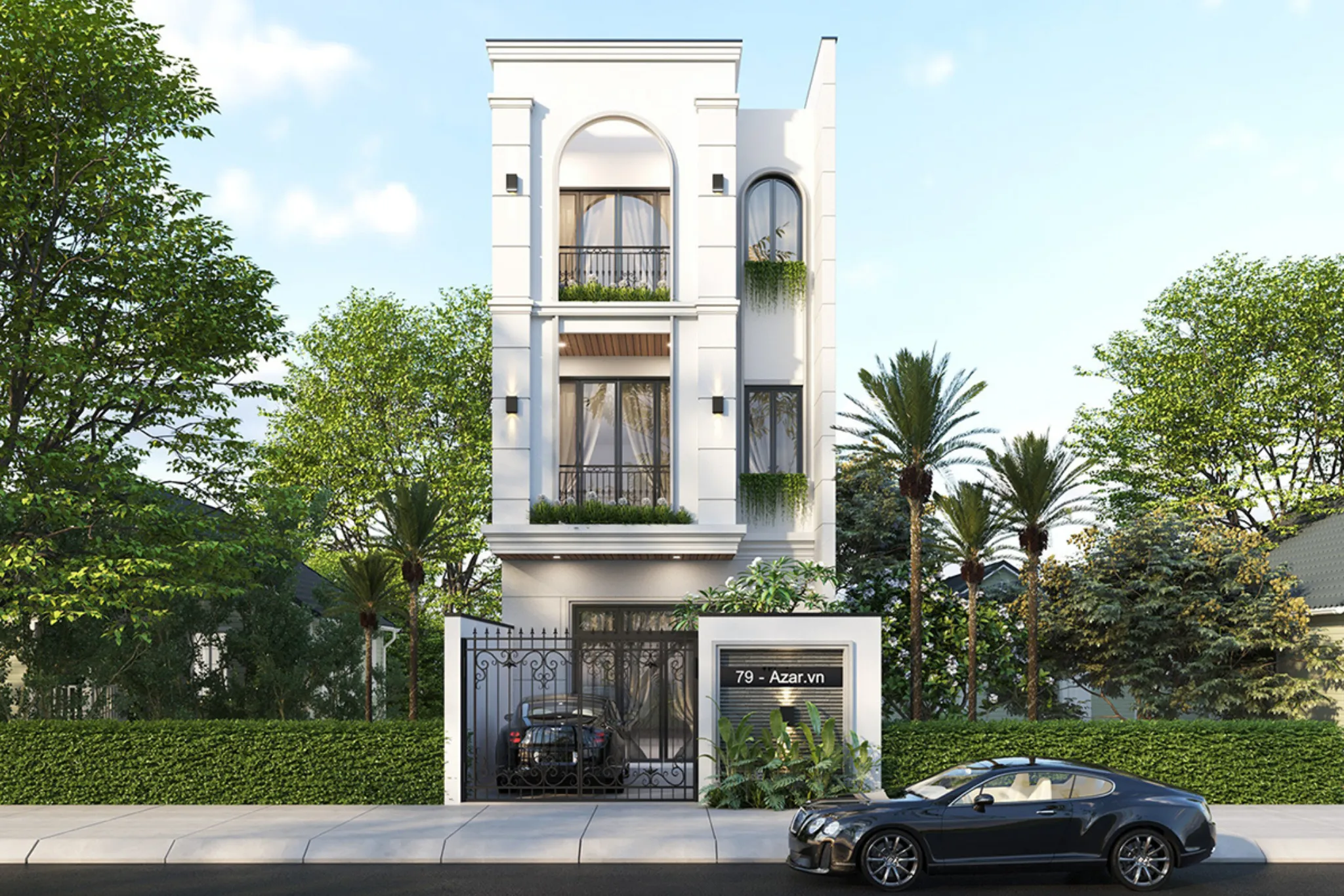 nhà 3 tầng phong cách tân cổ điển ấn tượng