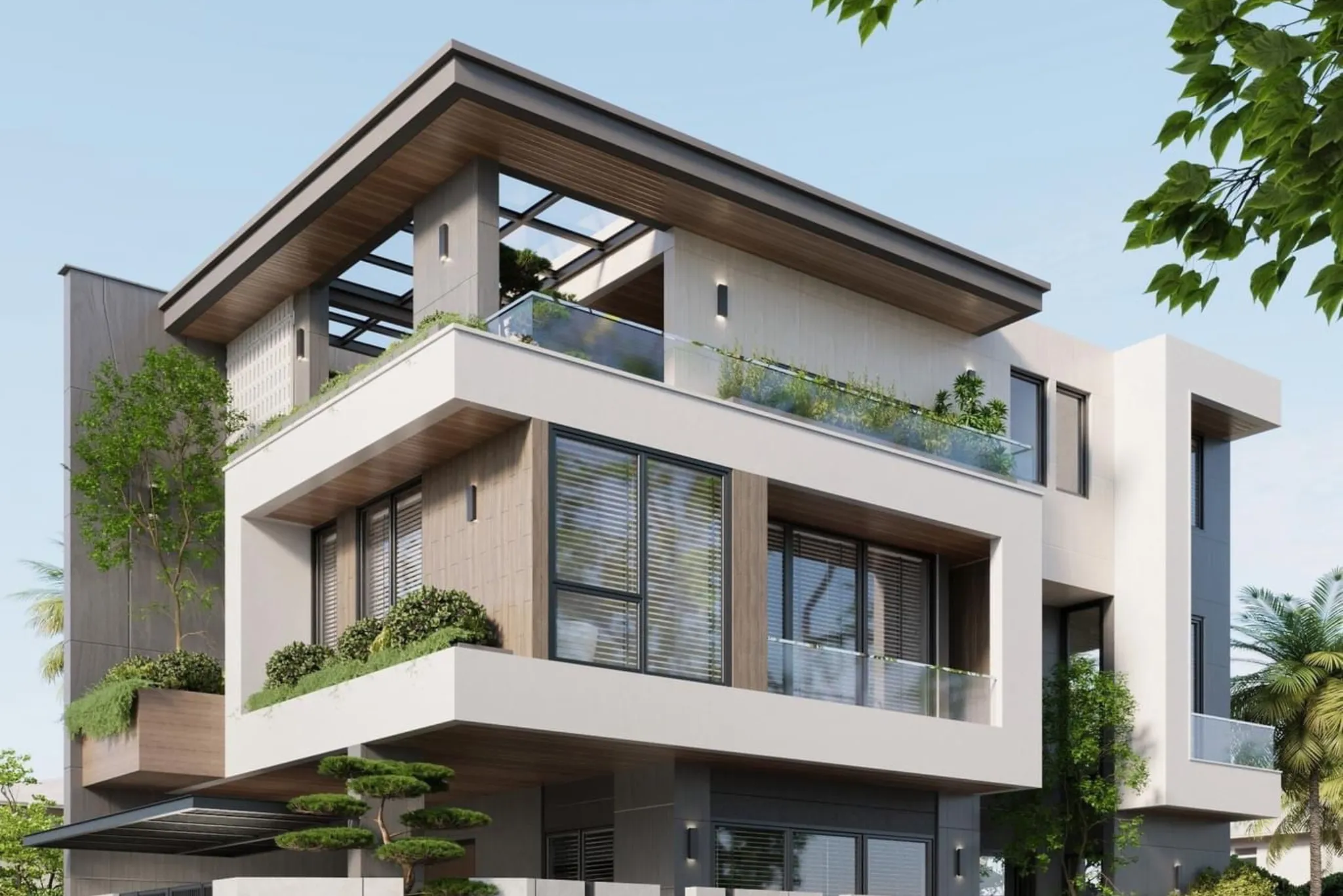 nhà biệt thự phố 3 tầng 2 mặt tiền đẹp hiện đại 1