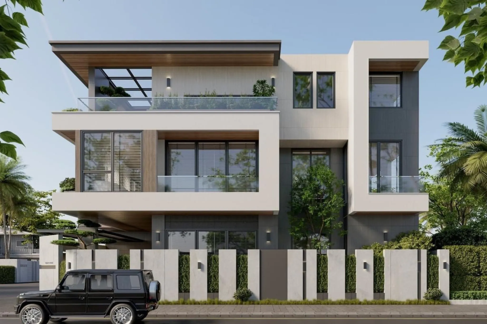 nhà biệt thự phố 3 tầng 2 mặt tiền đẹp hiện đại