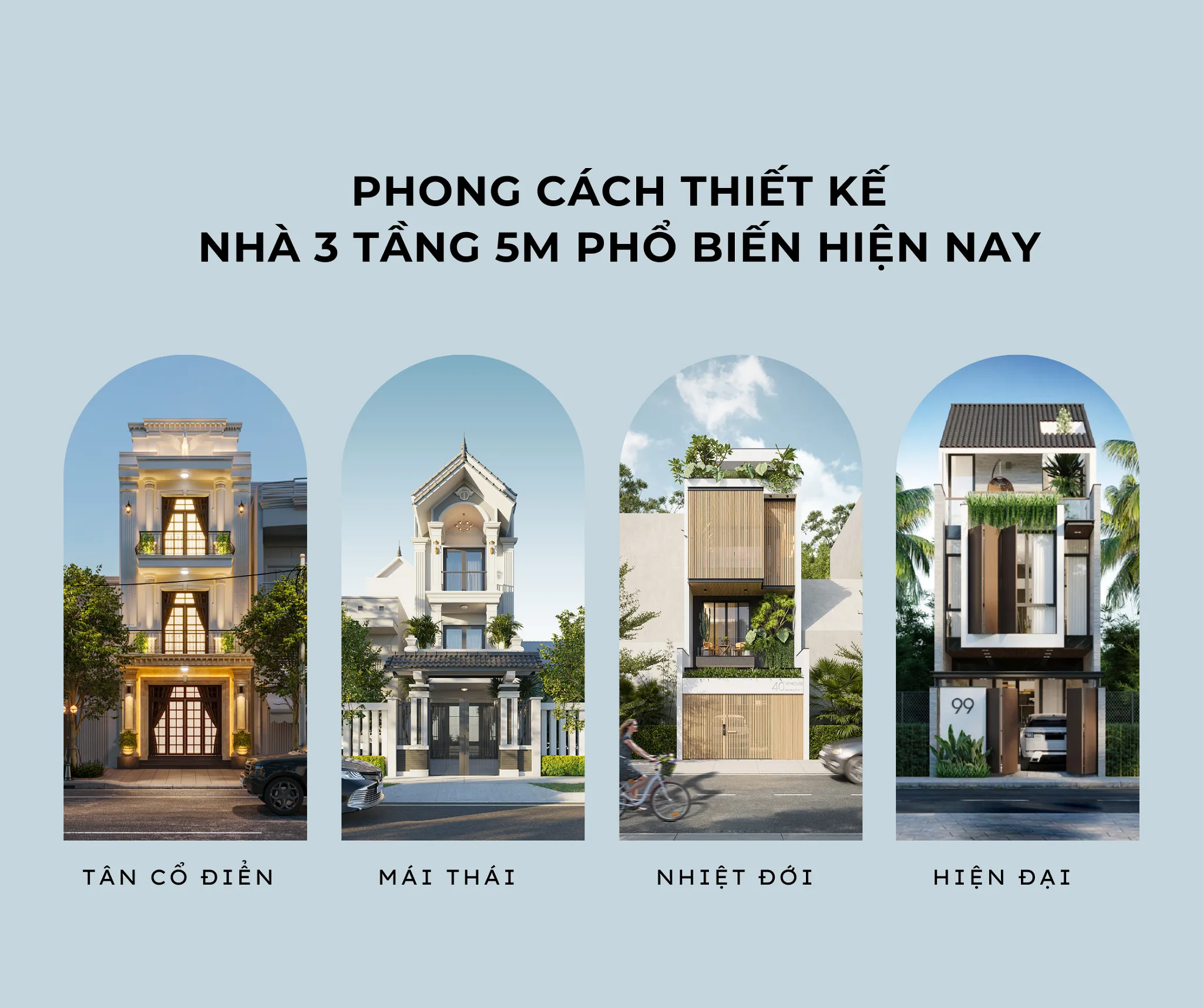 xu hướng phong cách thiết kế nhà 3 tầng