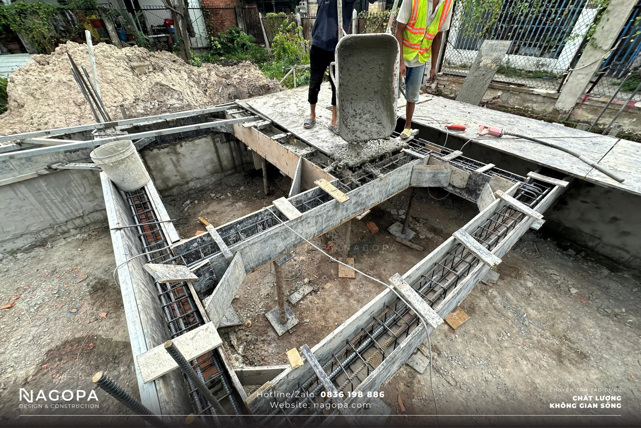 hạng mục thi công đà kiềng công trình duyen house thủ dầu một