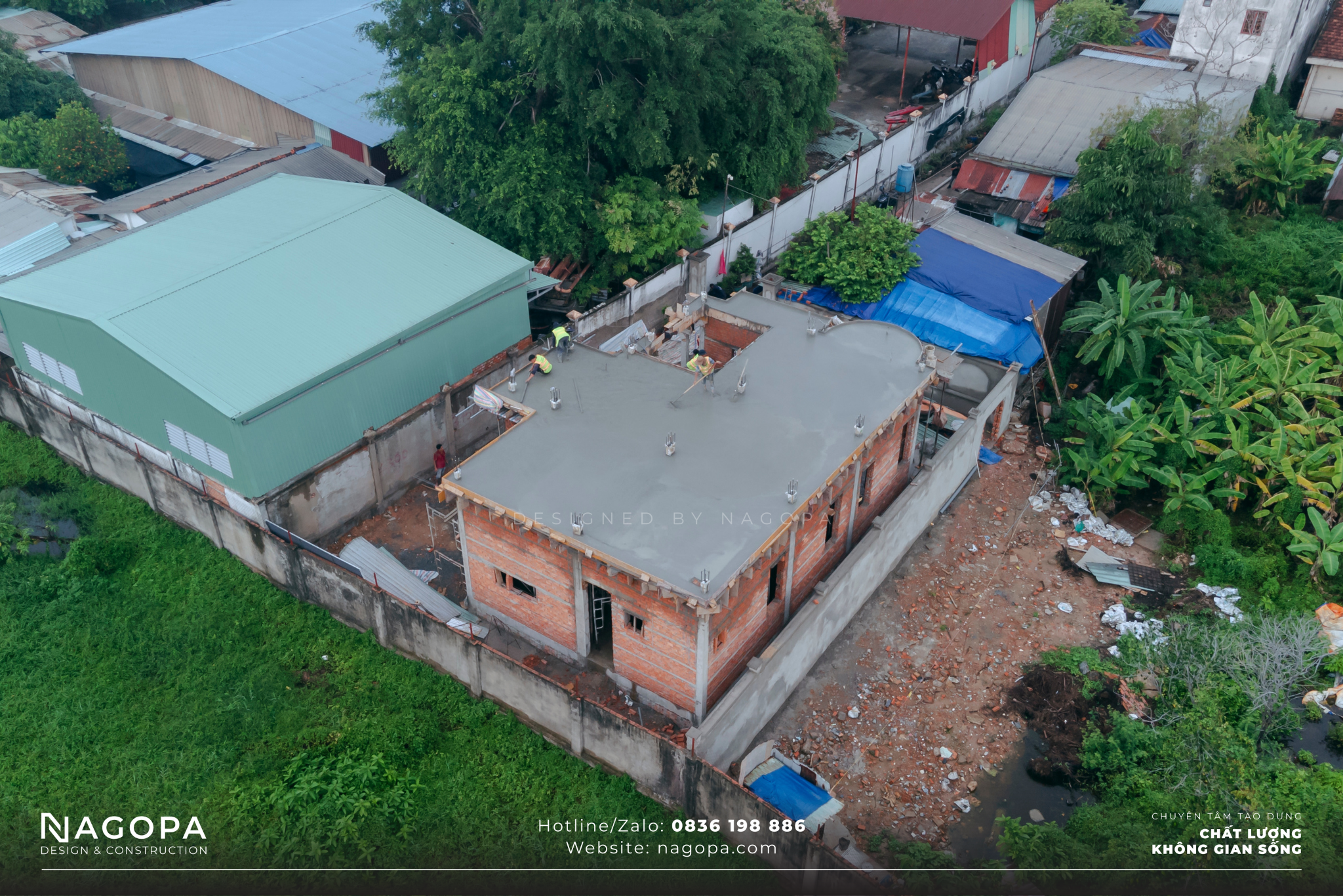 hoàn thành công tác đổ bê tông dầm sàn cường house tại thuận an
