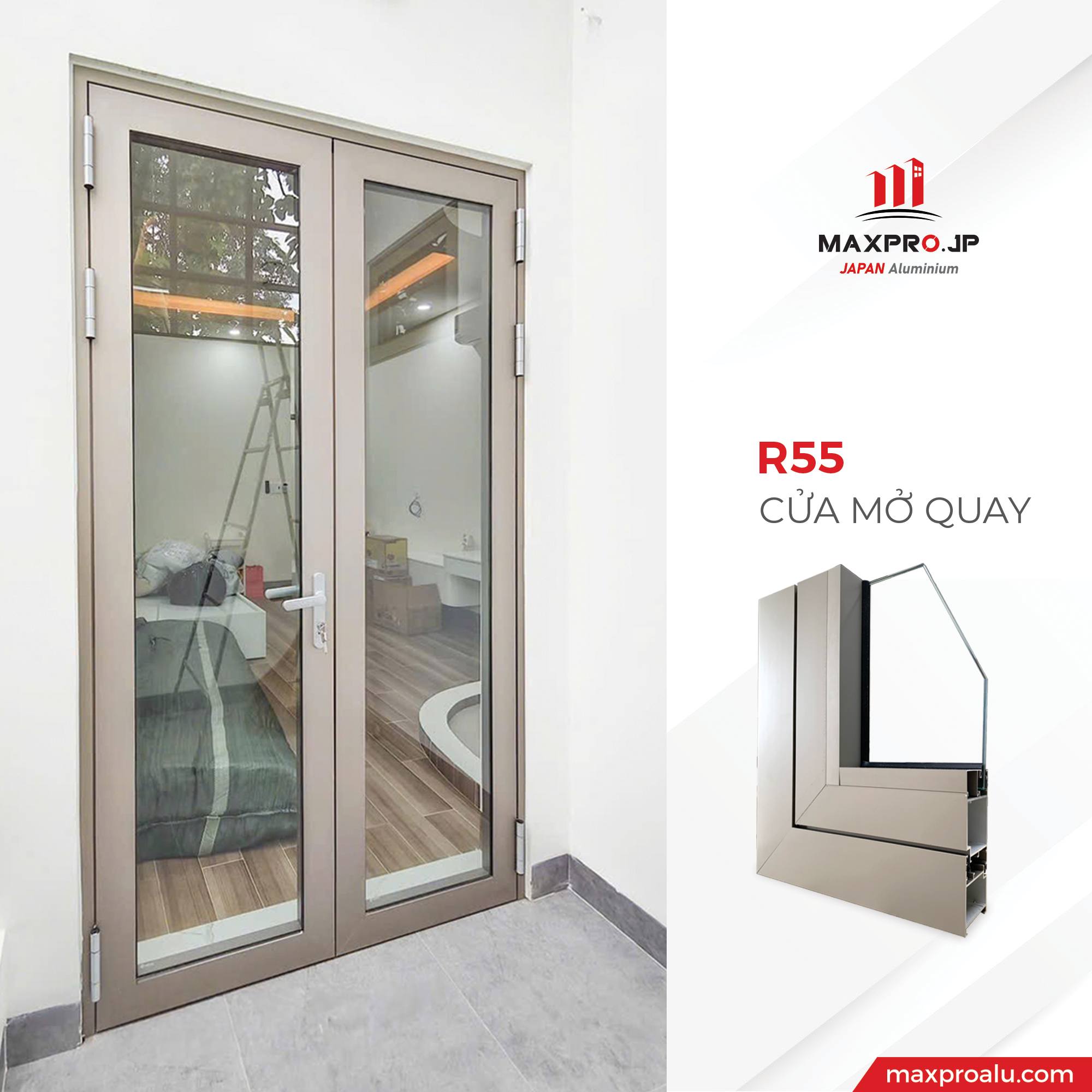 hoàn thiện cửa nhôm maxpro thực tế 1