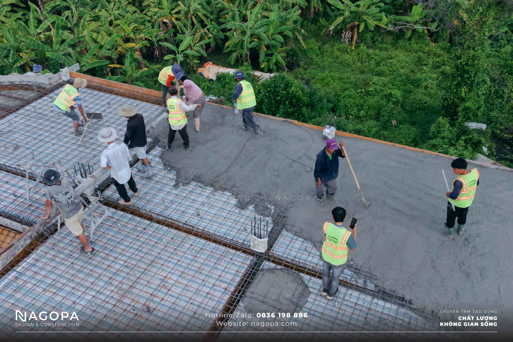 hoạt động đổ bê tông dầm sàn cường house tại thuận an 1