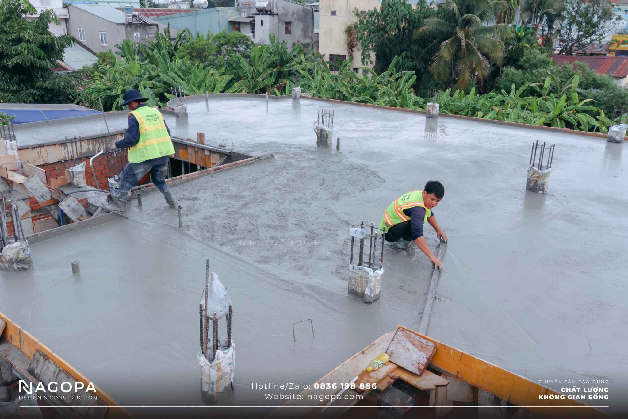 hoạt động đổ bê tông dầm sàn cường house tại thuận an 2