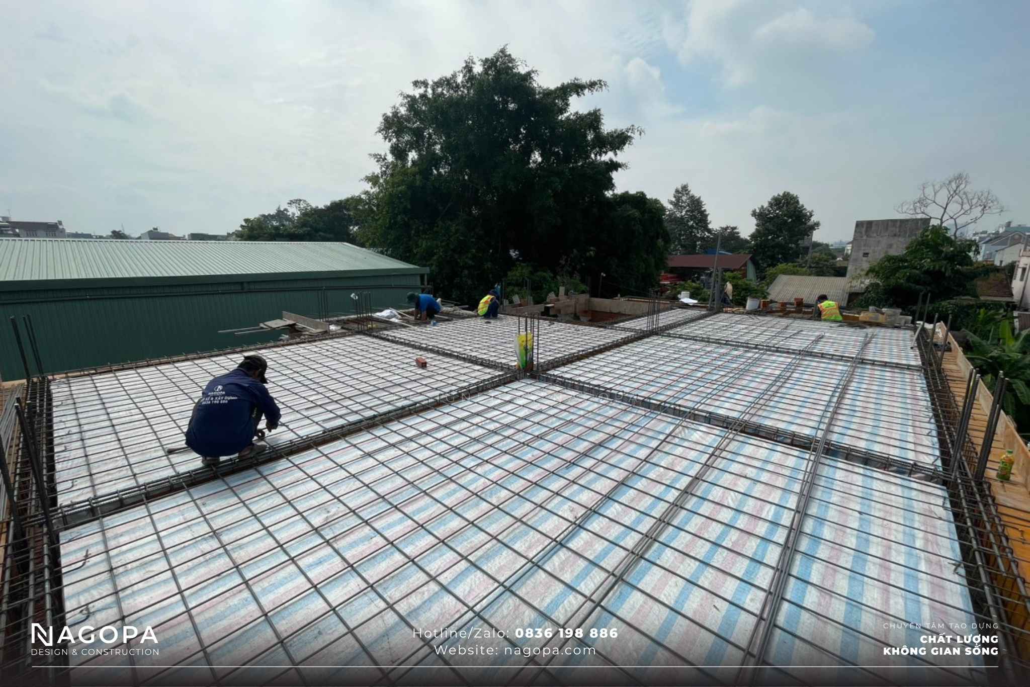 thi công thép dầm sàn cường house tại thuận an 3