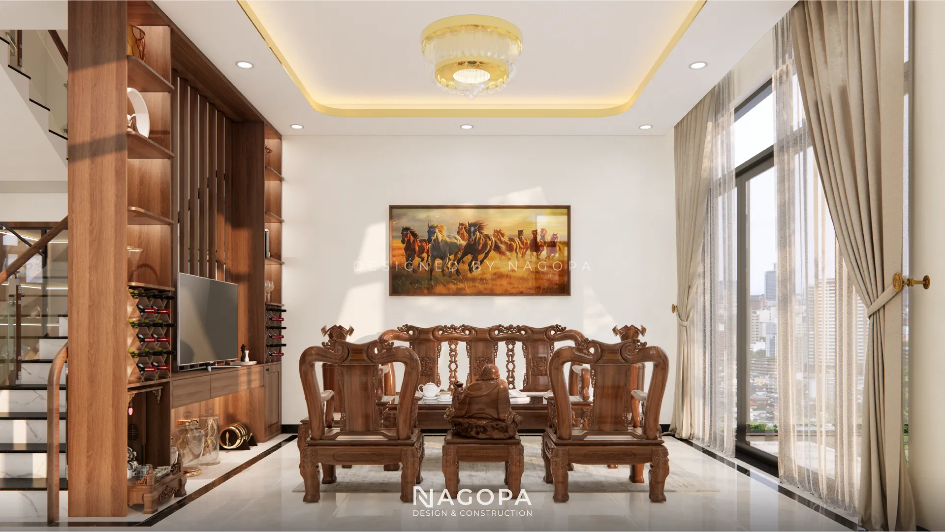 thiết kế nội thất phòng khách duyens house thủ dầu một 2