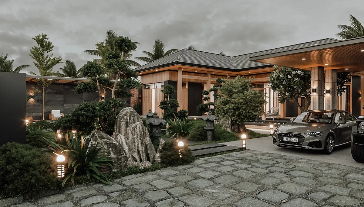 biệt thự mini sân vườn 1 tầng 2