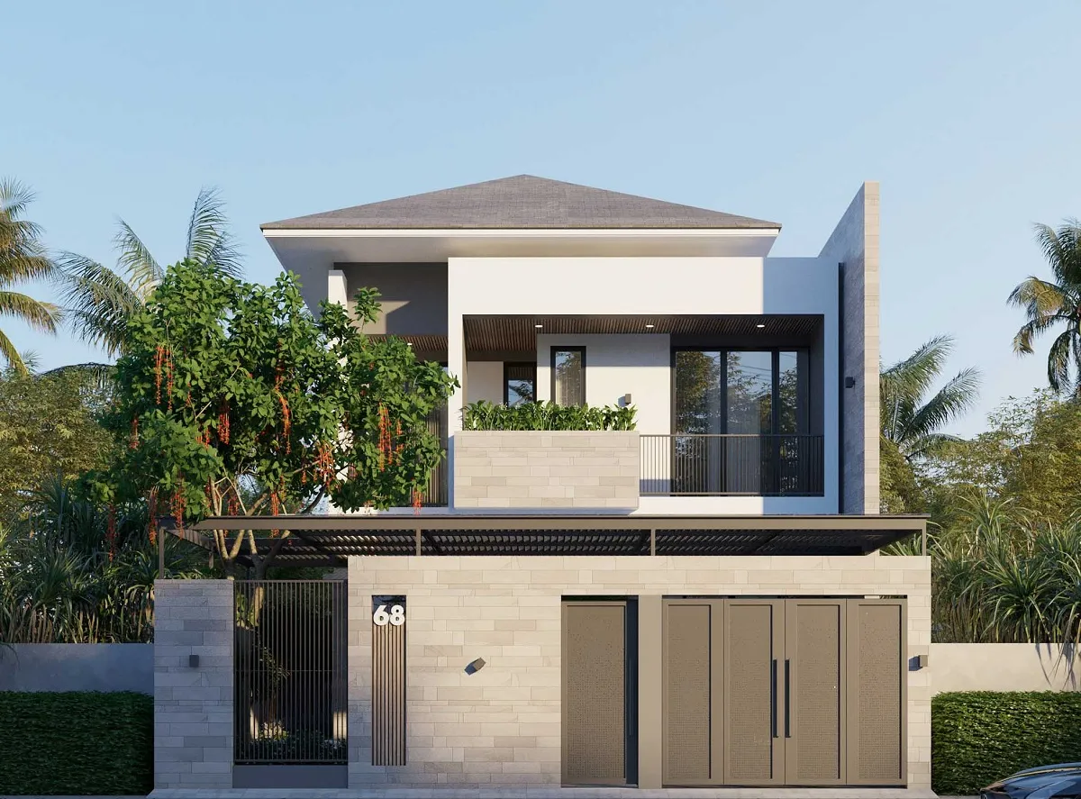 cây lộc vừng được thiết kế trồng trước nhà