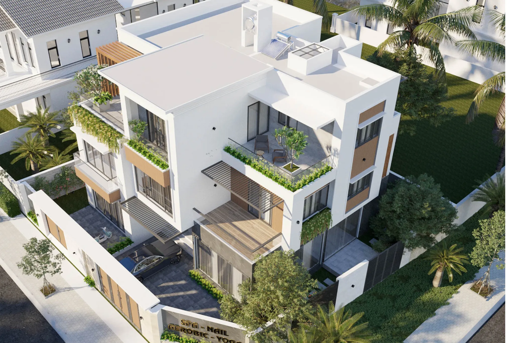 mẫu biệt thự hiện đại 3 tầng 2 mặt tiền ấn tượng 1