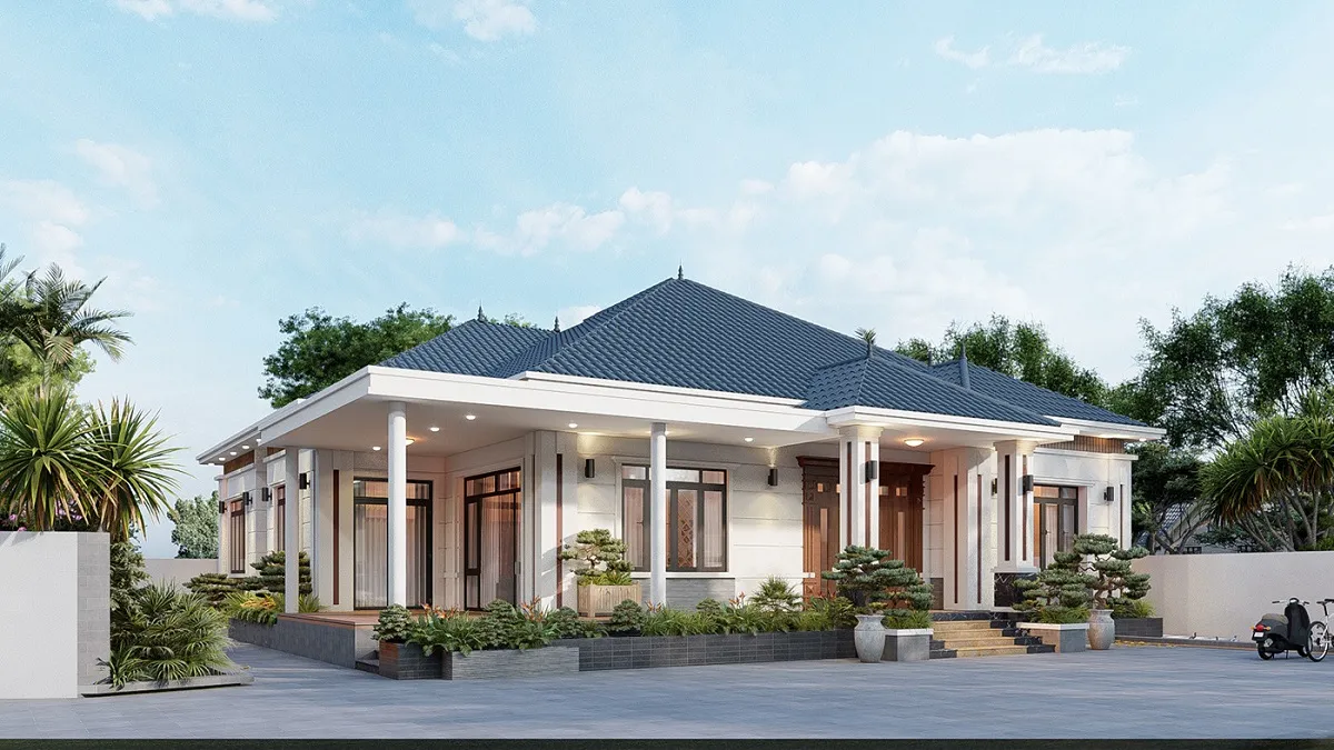 mẫu biệt thự mini 1 tầng 1