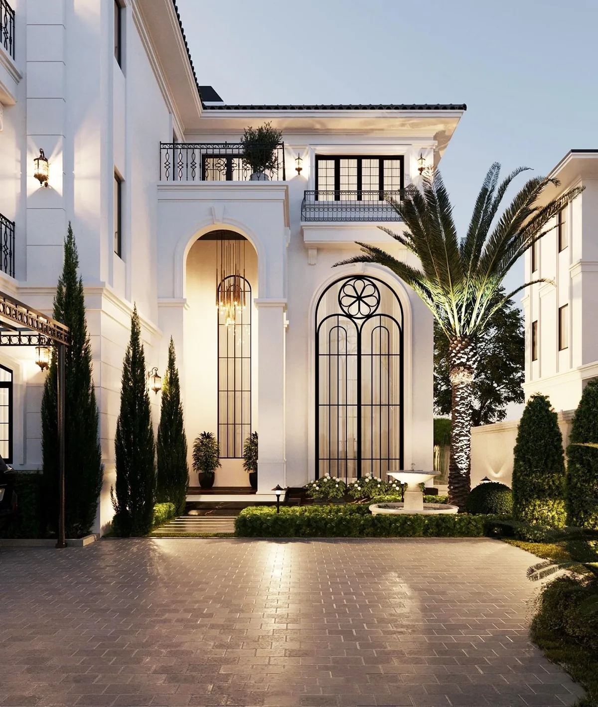 mẫu thiết kế biệt thự 3 tầng tân cổ điển lộng lẫy sang trọng 1