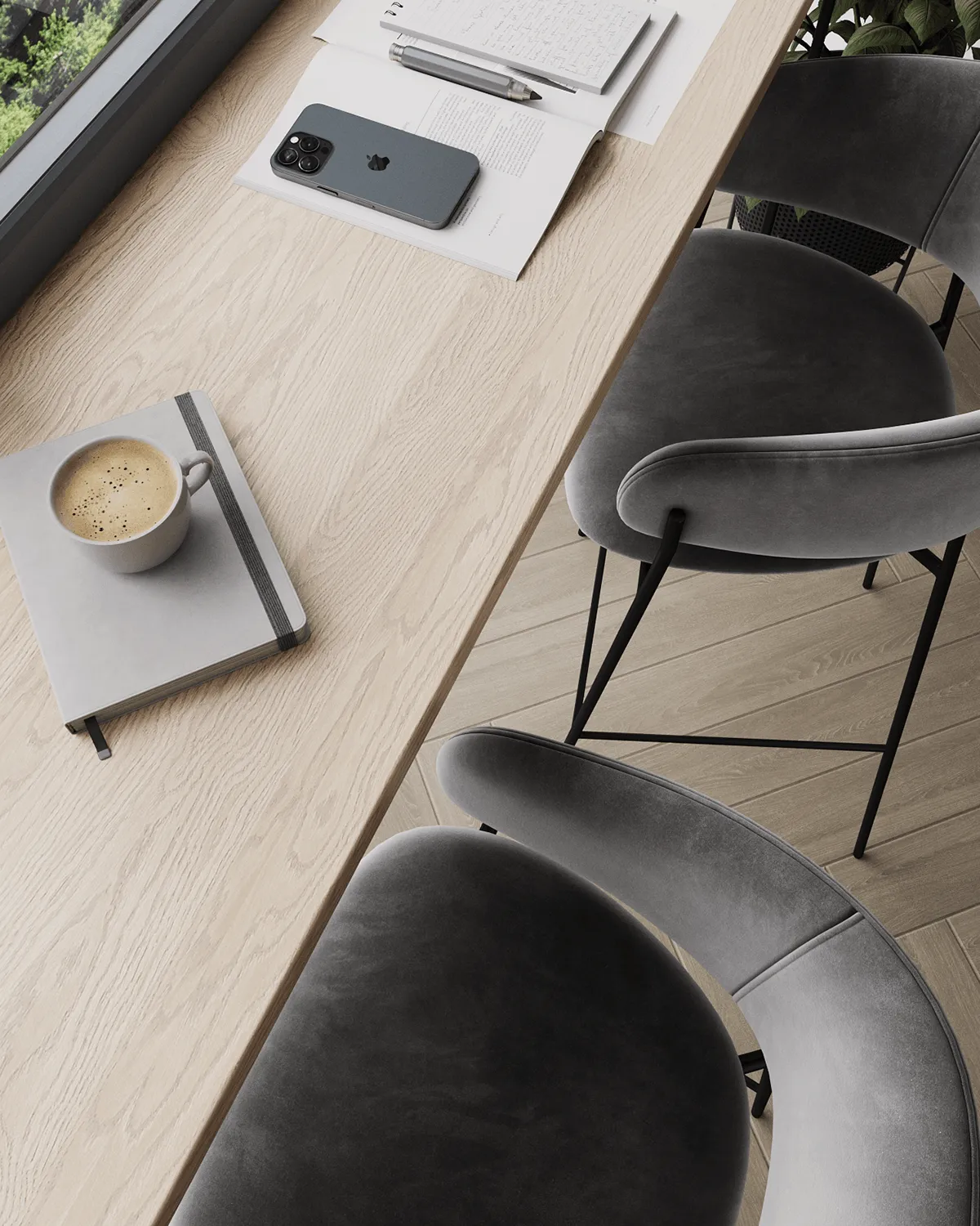 không gian lô gia làm việc 1