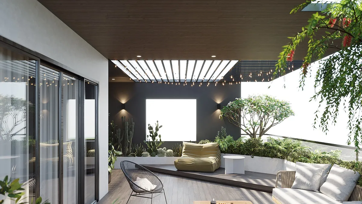 thiết kế sân thượng đẹp hiện đại 1