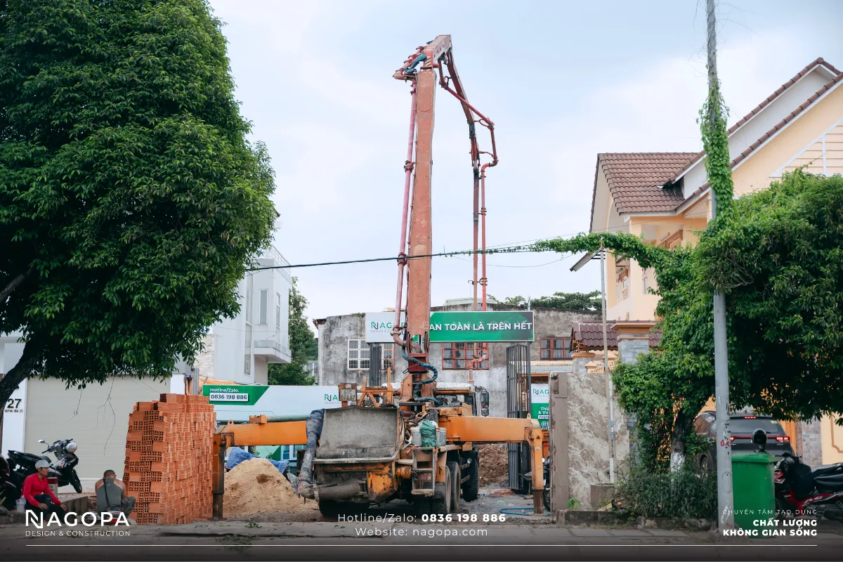hoạt động đổ bê tông móng ns house phường hiệp thành thủ dầu một