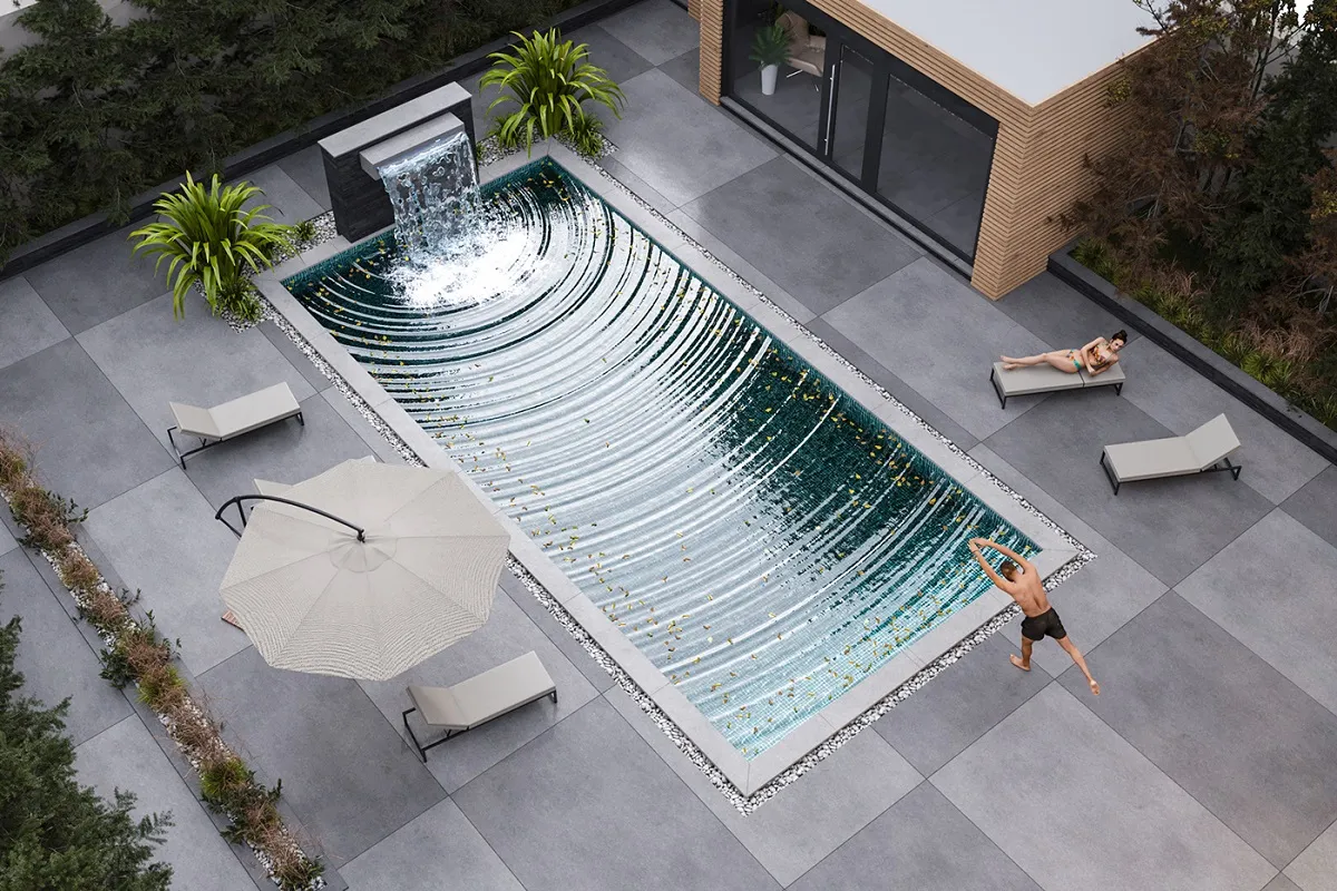 nhà 2 tầng có hồ bơi thư giãn