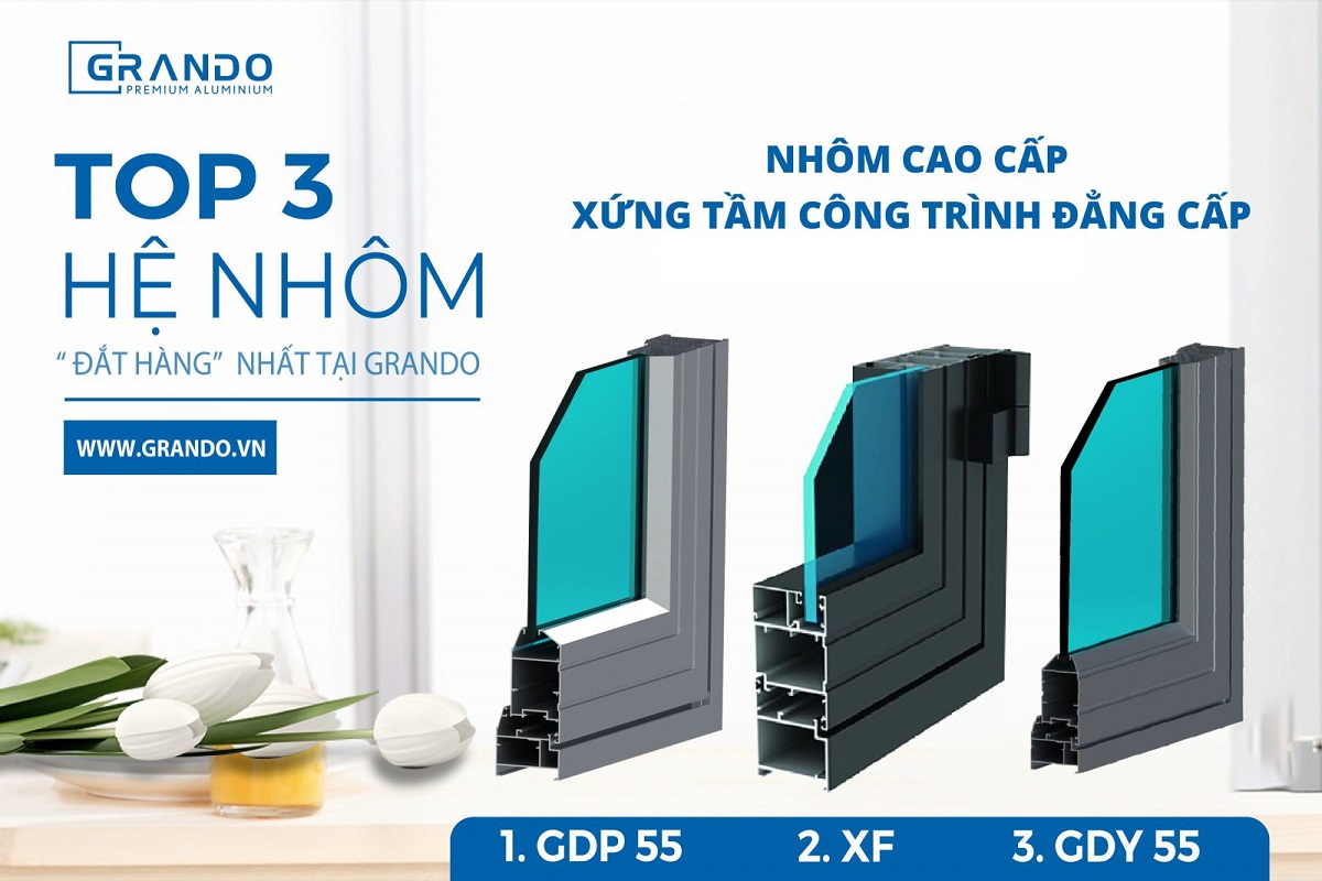 top 3 hệ cửa nhôm grando đắt hàng nhất