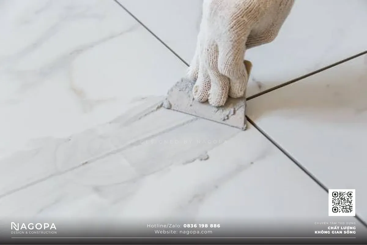 công tác chà ron gạch