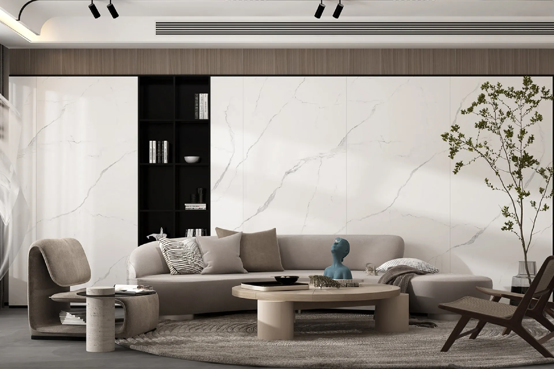 đá nung kết ứng dụng trong không gian phòng khách 2