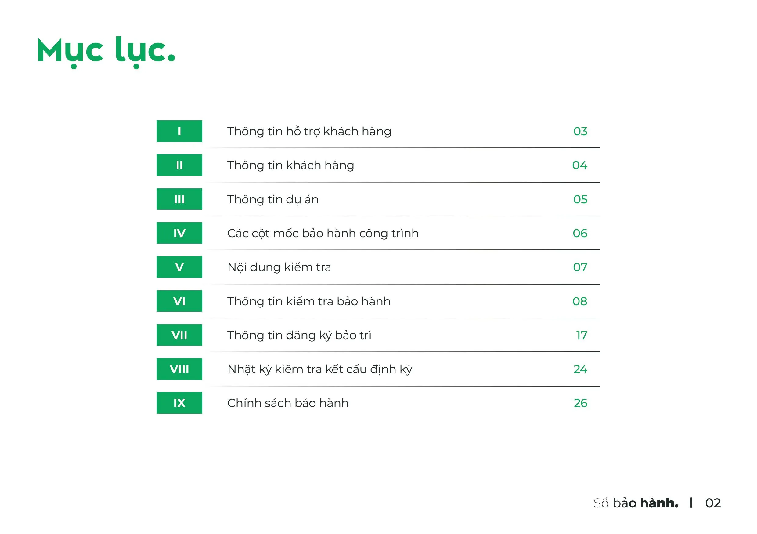 nội dung sổ bảo hành khi xây nhà công ty nagopa 2
