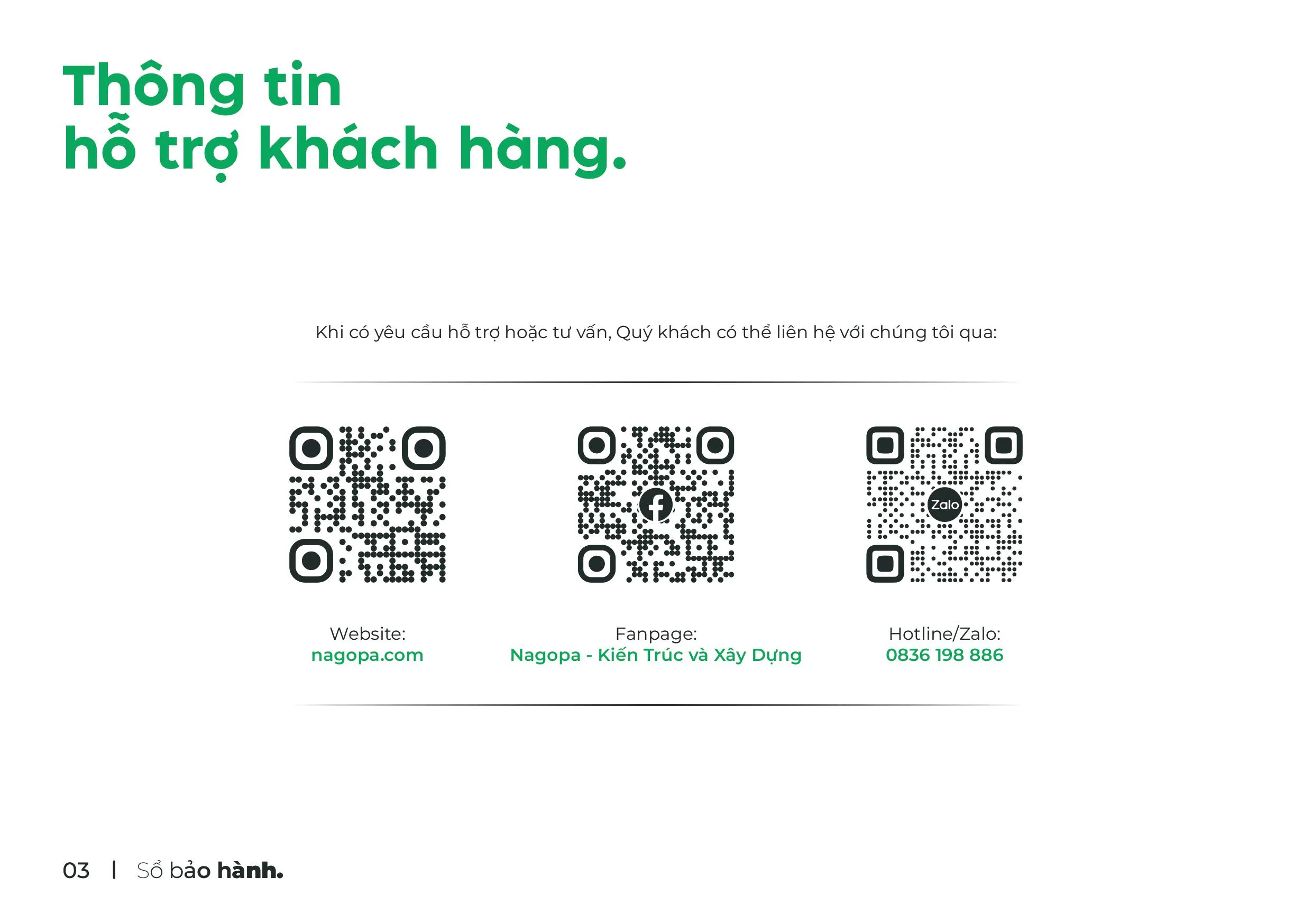 nội dung sổ bảo hành khi xây nhà công ty nagopa 3