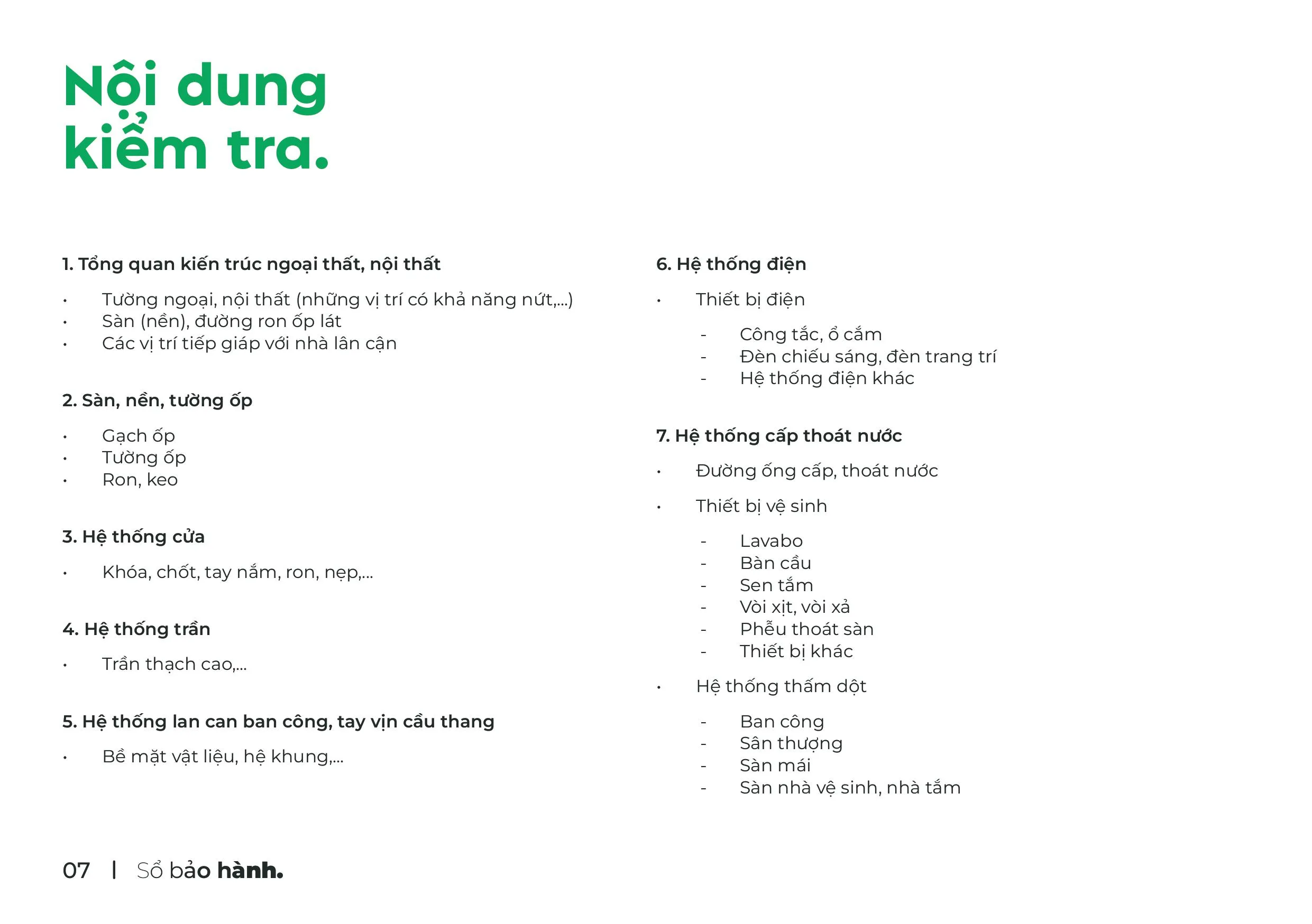 nội dung sổ bảo hành khi xây nhà công ty nagopa 7