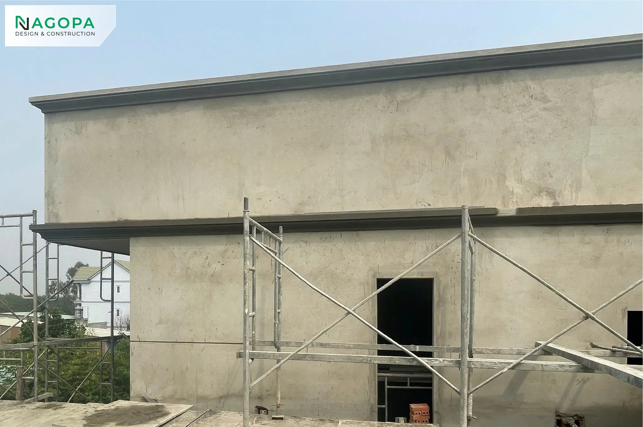 công tác tô trát mặt ngoài hs house hội nghĩa tân uyên