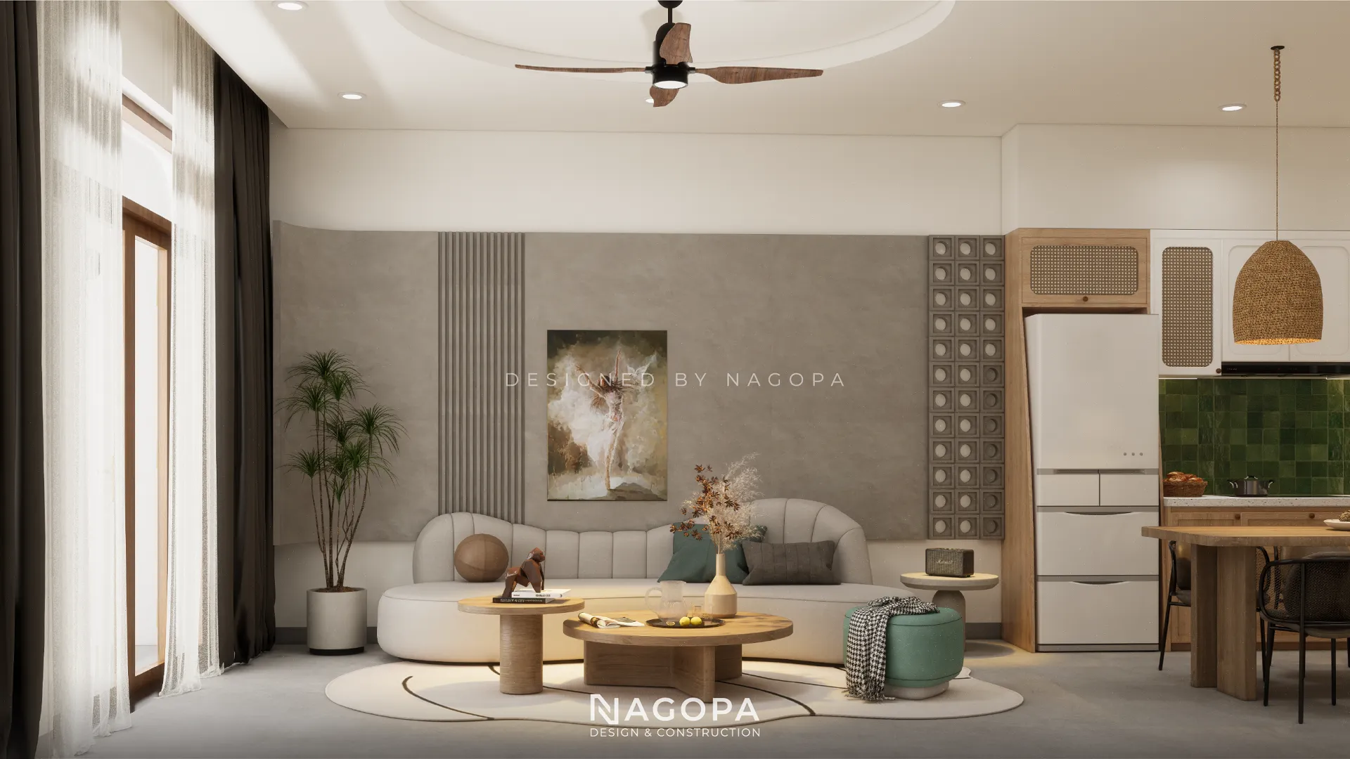 không gian nội thất phòng khách the nest house go2544 1