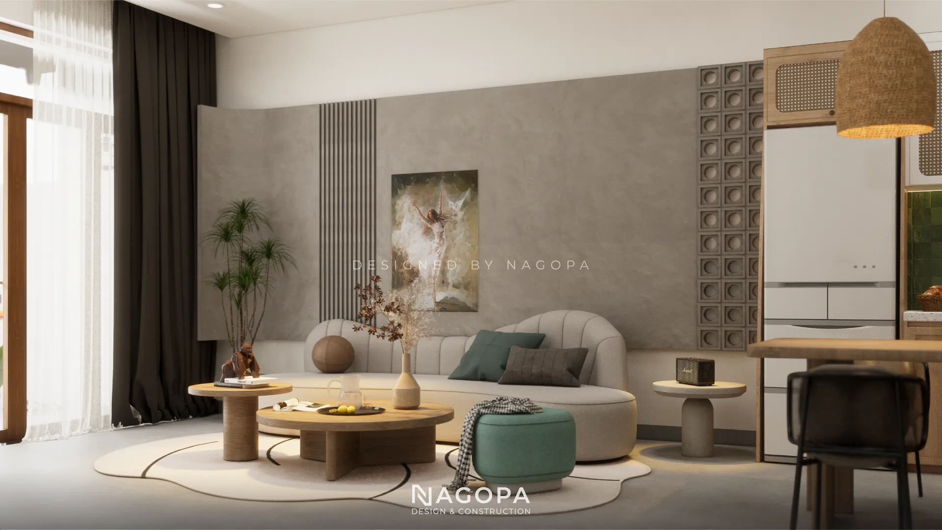 không gian nội thất phòng khách the nest house go2544 2