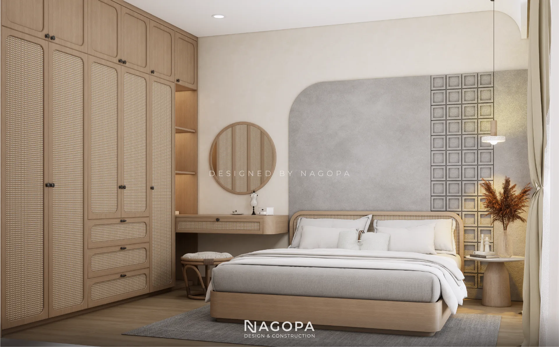 không gian nội thất phòng ngủ the nest house go2544 2