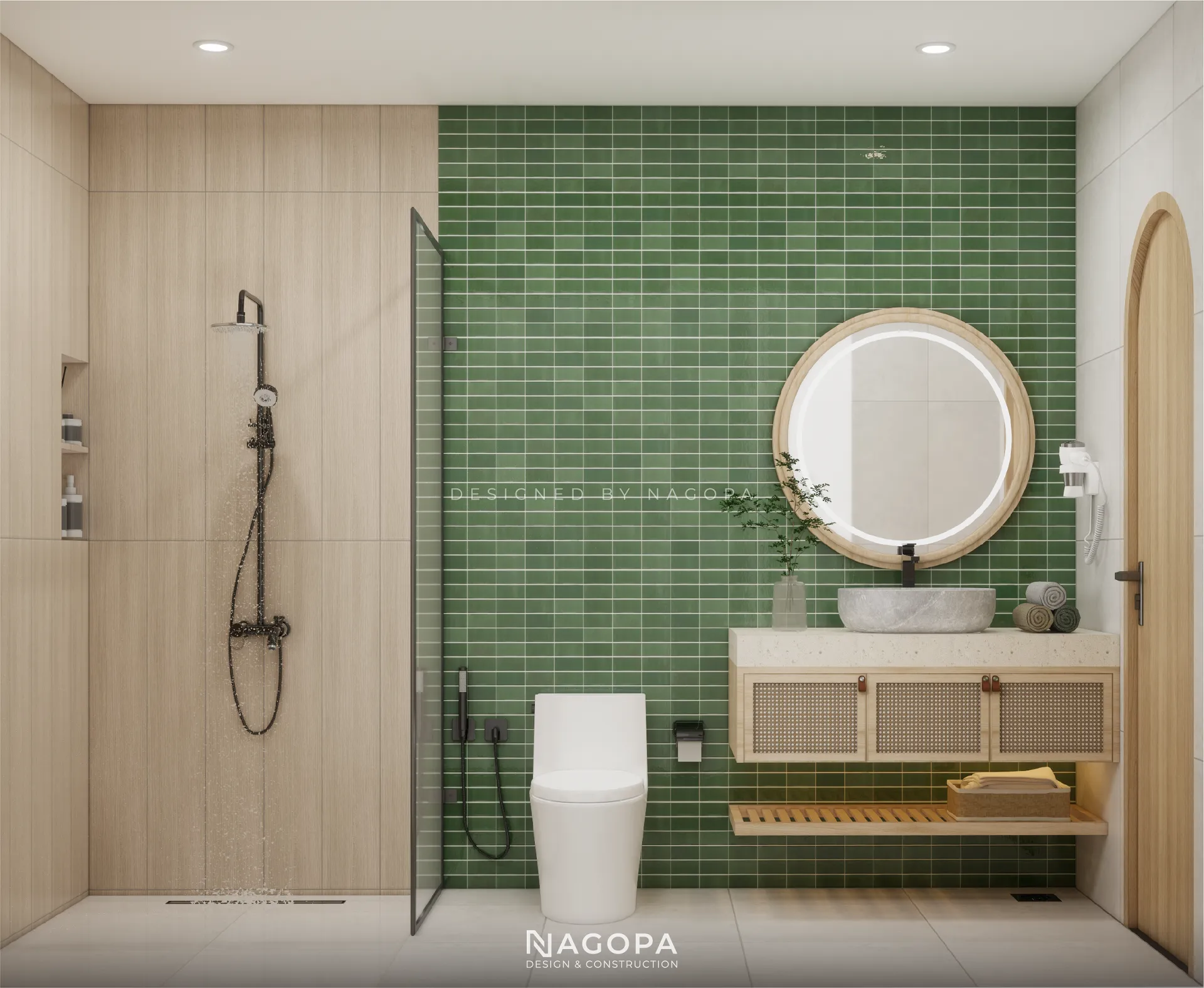 không gian nội thất phòng tắm the nest house go2544 1