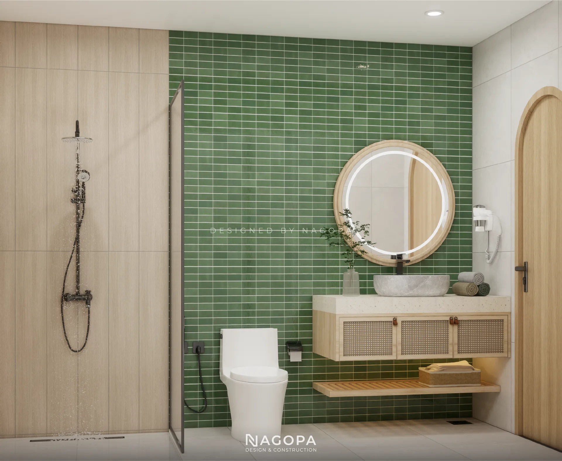 không gian nội thất phòng tắm the nest house go2544 2