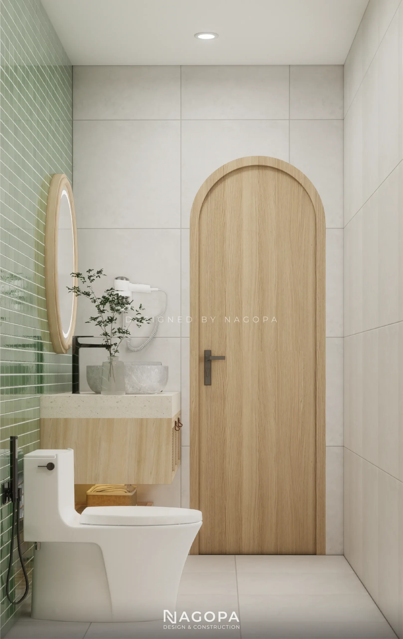 không gian nội thất phòng tắm the nest house go2544 3