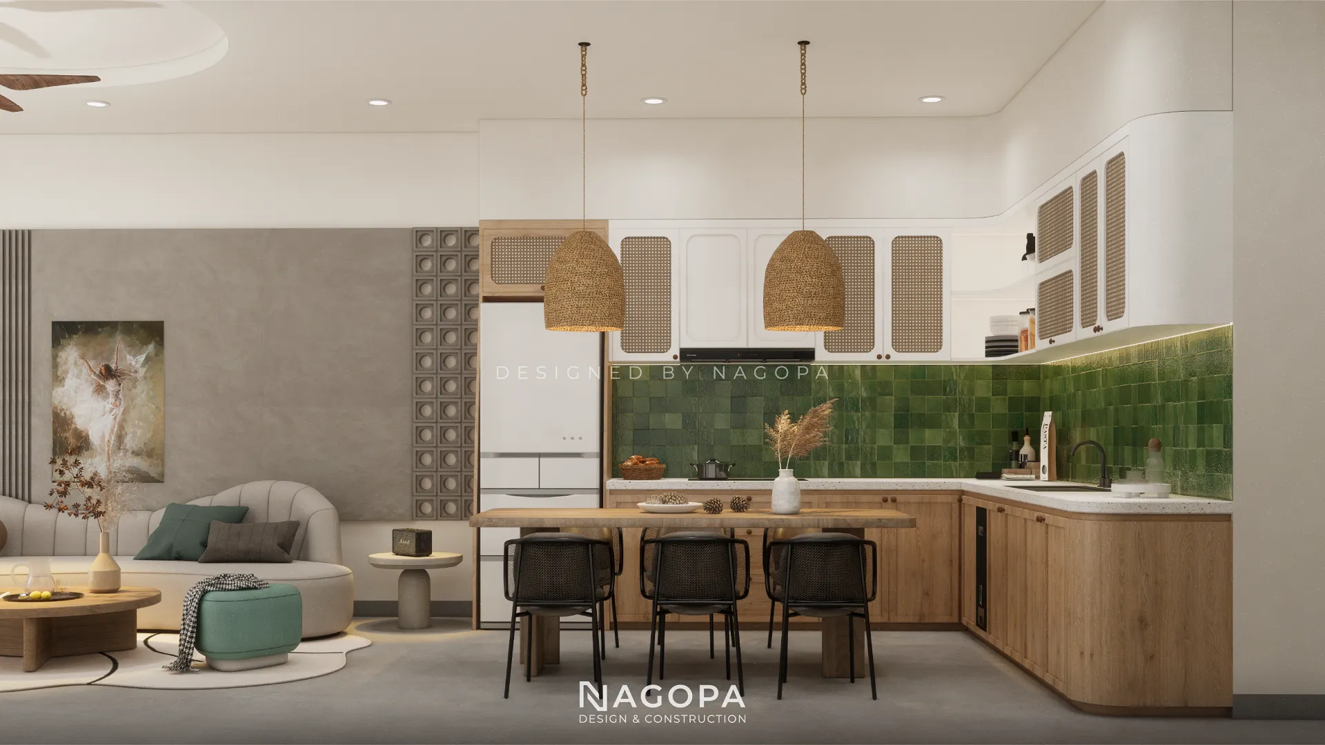 không gian nội thất phòng tắm the nest house go25442