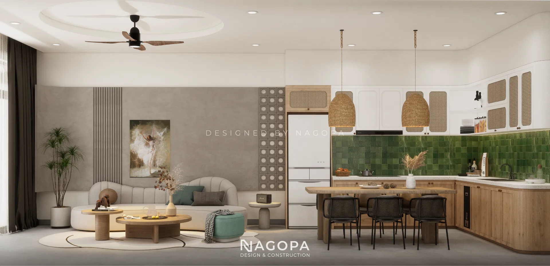 không gian nội thất phòng tắm the nest house go2544 5