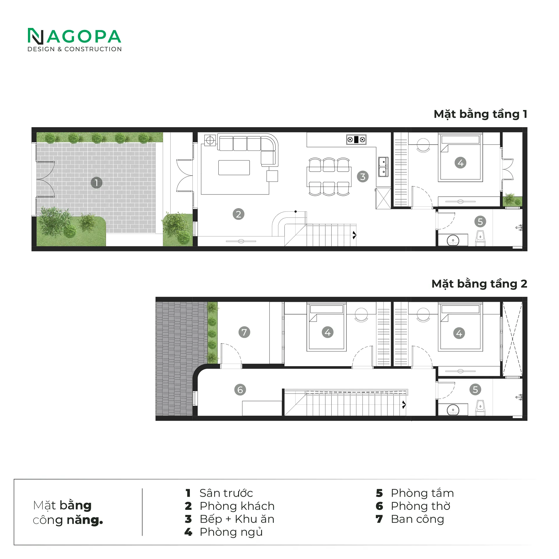 mặt bằng công năng the nest house go2544