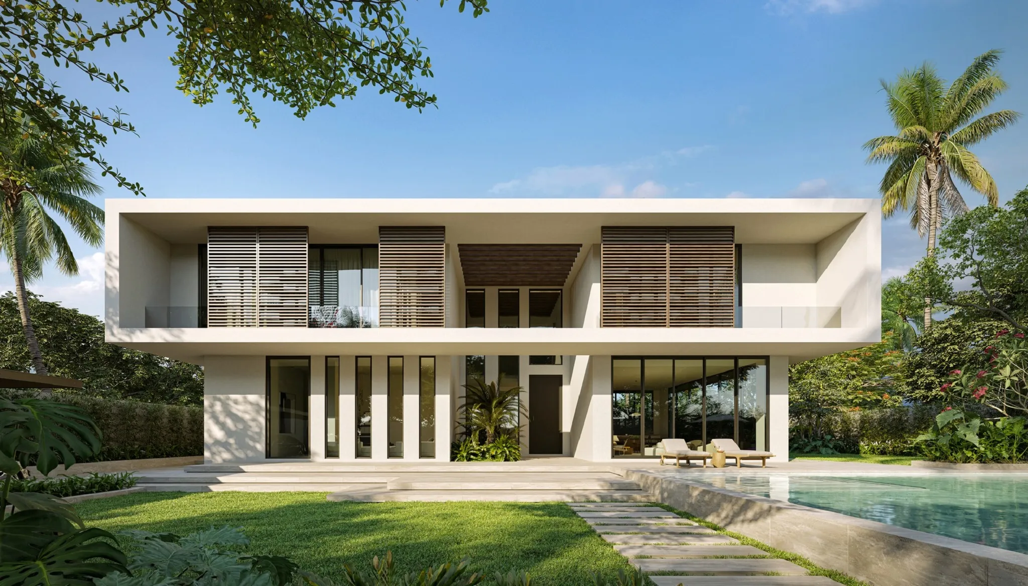 mẫu biệt thự nhà vườn 2 tầng hiện đại