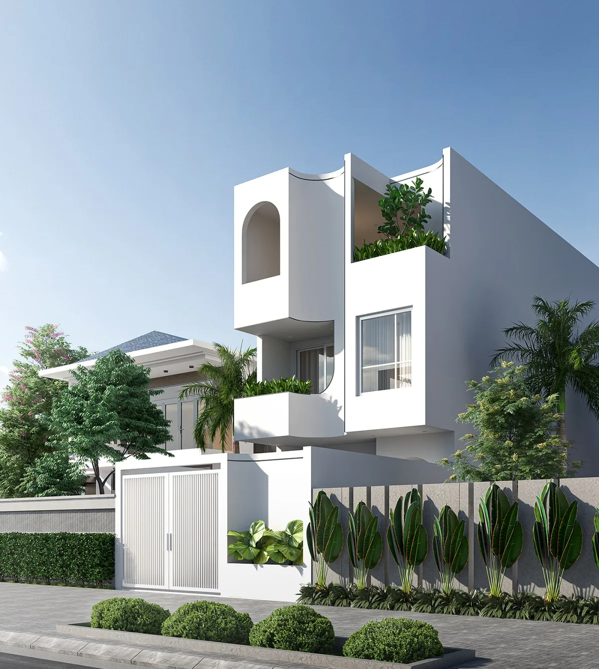 mẫu nhà mặt tiền 6m 3 tầng hiện đại