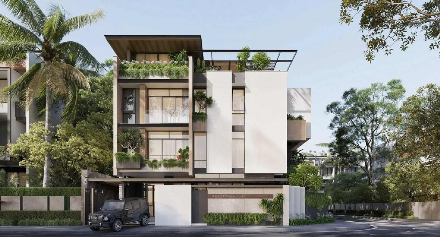nhà phố 4 tầng phong cách hiện đại