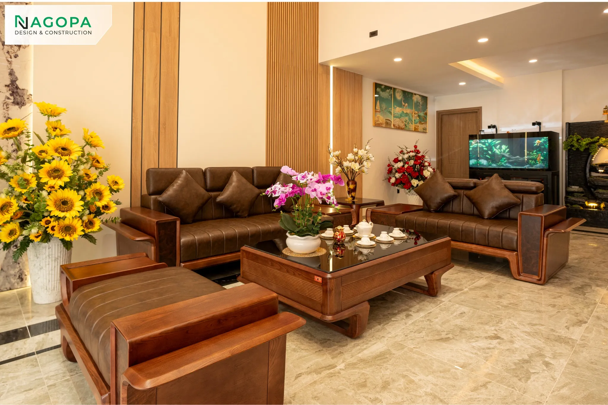 thực tế không gian phòng khách ps home dầu tiếng