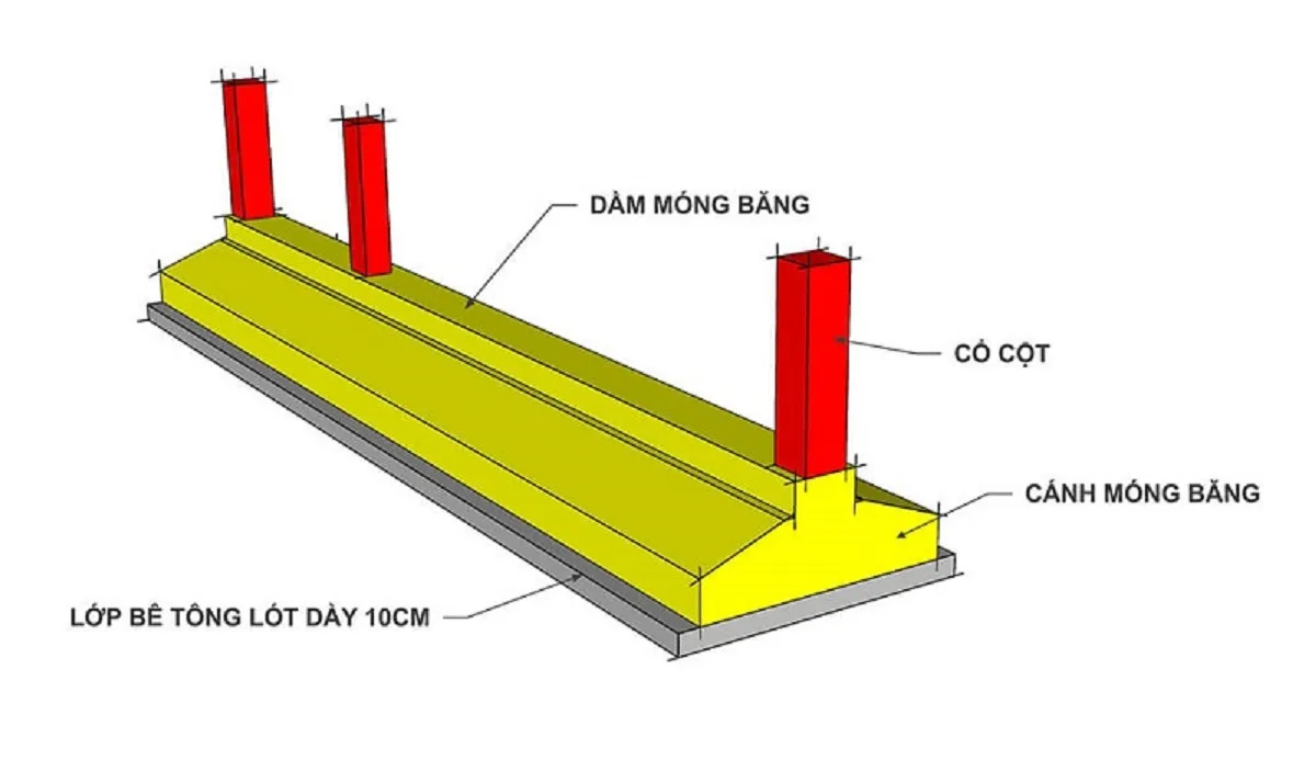 cấu tạo của móng băng 1 phương qua 1 hình 3d