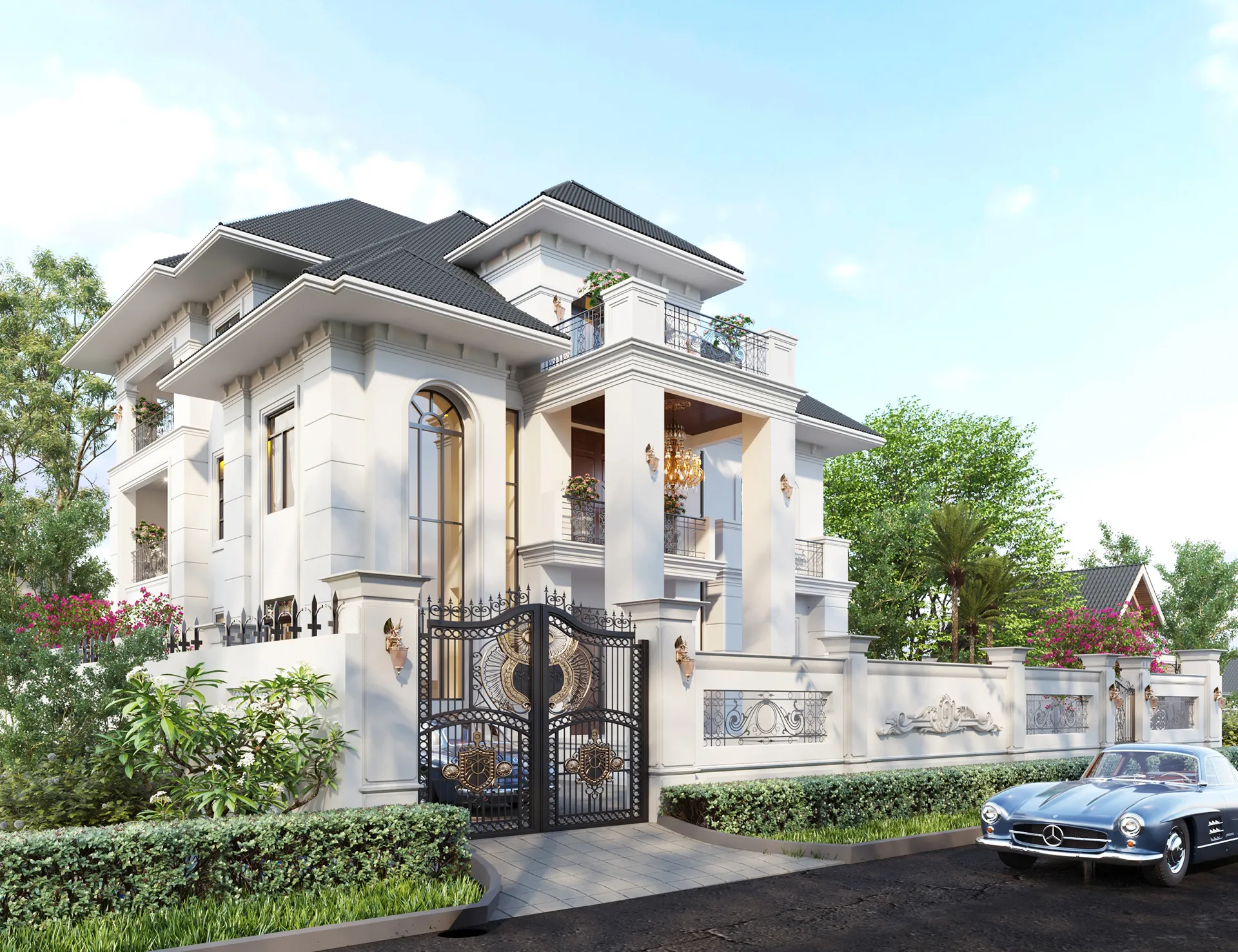 cổng biệt thự phong cách tân cổ điển 1