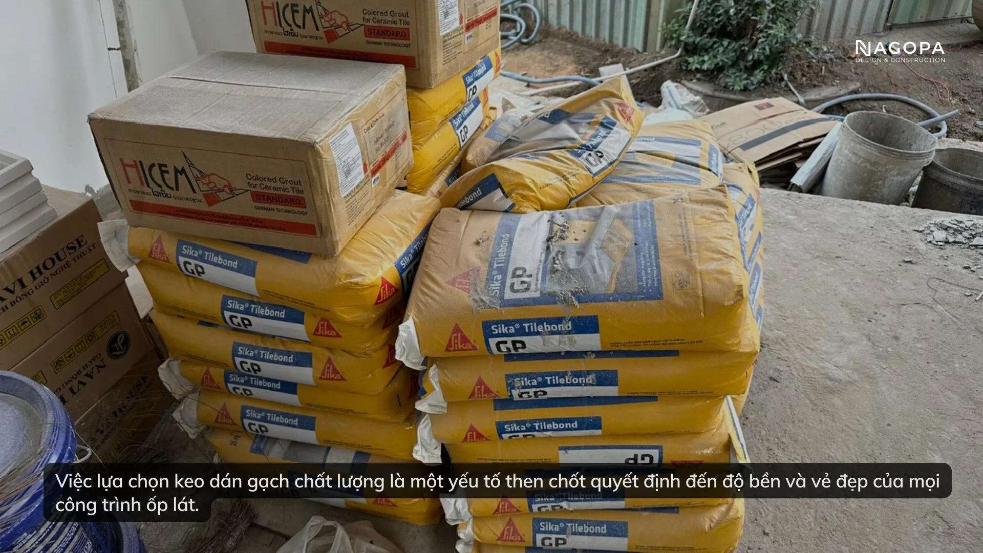 công ty nagopa sử dụng keo dán gạch sika vào công trình
