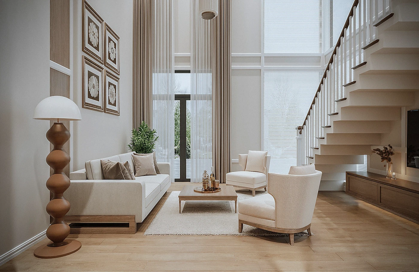 không gian nội thất nhà cấp 4 gác lửng 1