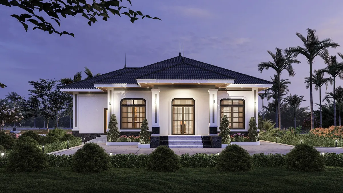 mẫu biệt thự mái nhật 1 tầng mini hiện đại 2